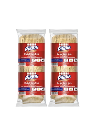 Piknik Mangal Tutuşturucu Çıra Çam Doğal 1955 2li Paket Çok Renkli