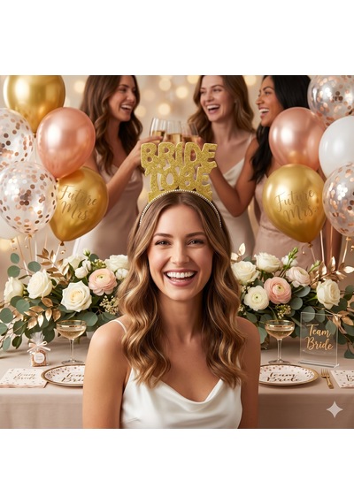 Bride To Be Altın Eva Taç Bekarlığa Veda Simli Parti Aksesuarı Diğer