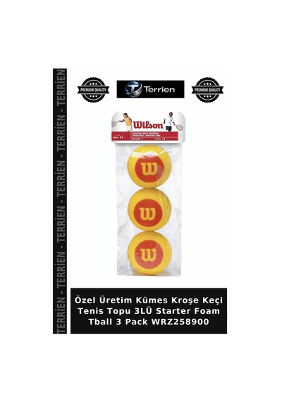 Özel Üretim Kümes Kroşe Keçi Tenis Topu 3lü Starter Foam Tball 3 Pack Wrz258900
