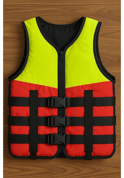 Yüzme Yardımcısı Yeleği Paddle Board, Kano Ve Su Sporları İçin Ayarlanabilir Fermuarlı Yelek Kırmızı