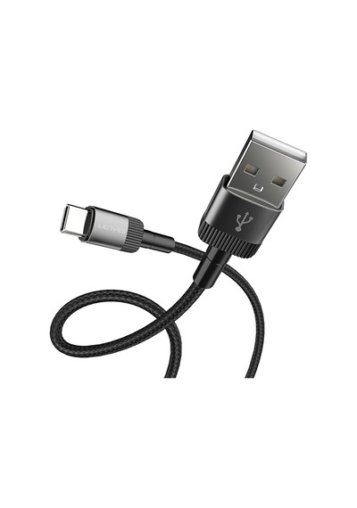 Lenyes Lc546 Usb-a To Type-c Örgü Tasarımlı Hızlı Şarj Özellikli Data Ve Şarj Kablosu 12w 1m Siyah