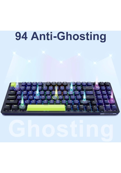 E-Yooso Z-94 Blue Switch  Mekanik Klavye Rainbow Işıklı Oyuncu Klavyesi