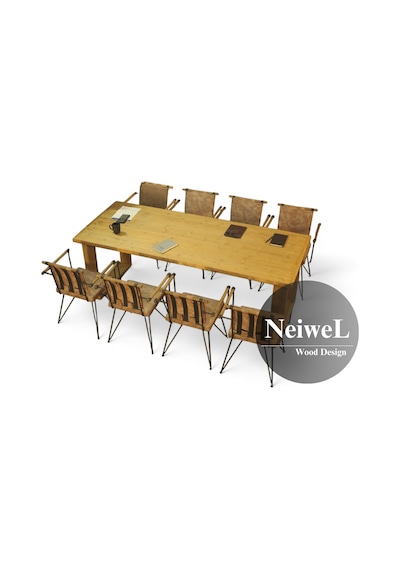 Neiwel Doi Doğal Ahşap Toplantı Masası x 120 x 320 Açık Ceviz