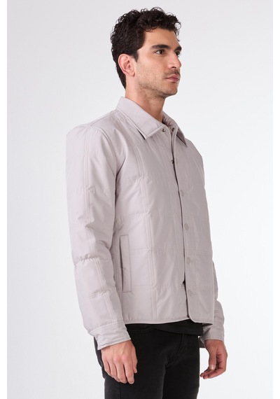 Dufy Gri Kapitone Erkek Mont - Slim Fit Gri