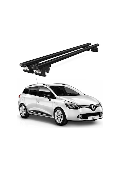 Venüs Renault Clio Sport Tourer 2013-2022 Uyumlu Siyah Ara Atkı Port Bagaj Tavan Barı
