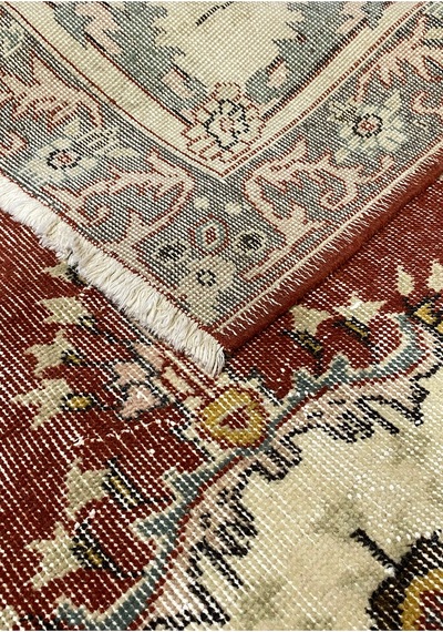 Bohem Stil Vintage Halı Özel Tasarım Yeni Anadolu Koleksiyonu Doğal Yün Halı Kırmızı