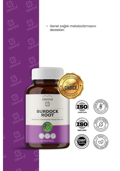 Erbatab Dulavrat Otu Burdock Root Ekstresi 60 Kapsül