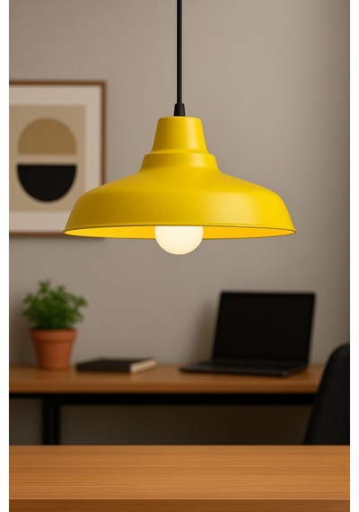 Lunora Metal Tekli Sarı Sarkıt Avize Retro Model Avize