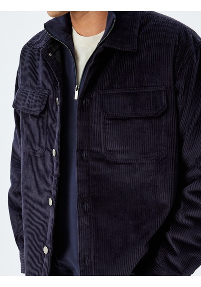 Koton Slim Fit Ceket Fitilli Kadife Gömlek Yaka Kapaklı Cep Detaylı Pamuklu Lacivert 5wam20118hw Lacivert Koton Slim Fit Ceket Fitilli Kadife Gömlek Yaka Kapaklı Cep Detaylı Pamuklu Lacivert 5wam20118hw Lacivert