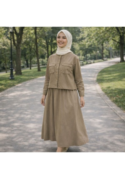 Esra Butik78 Gabardin Kumaş Gizli Cepli İkili Takım Uzun Etekli Tesettür Şık Rahat Kombin Kahverengi Esra Butik78 Gabardin Kumaş Gizli Cepli İkili Takım Uzun Etekli Tesettür Şık Rahat Kombin Kahverengi