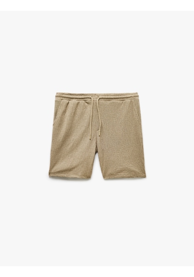 Koton Cep Detaylı Jakarlı Bermuda Beli Bağcıklı Şort Yeşil 5sam40006mk Yeşil
