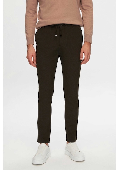 D's Damat Ds Damat Slim Fit Haki Beli Lastikli Bağcıklı Fermuarlı Likralı Rahat Jogger Pantolon 2HC03ORTJGR01 Haki