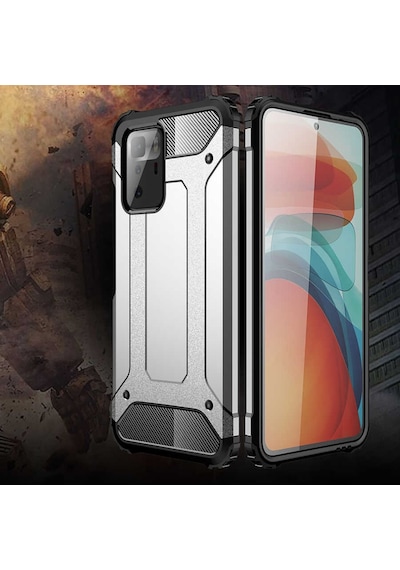 Noktaks - Xiaomi Uyumlu Xiaomi Poco X3 Gt - Kılıf Çift Katman Zırh Tank Crash Military Kapak - Kırmızı