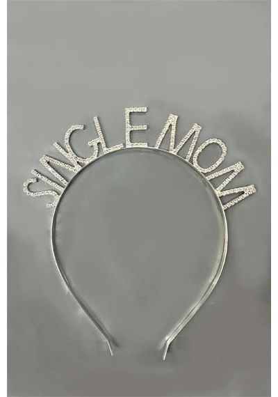 Taşlı Single Mom Yazılı Bekar Anneler İçin Taç Gümüş Boşanma Parti Tacı Tüm Yaşlar
