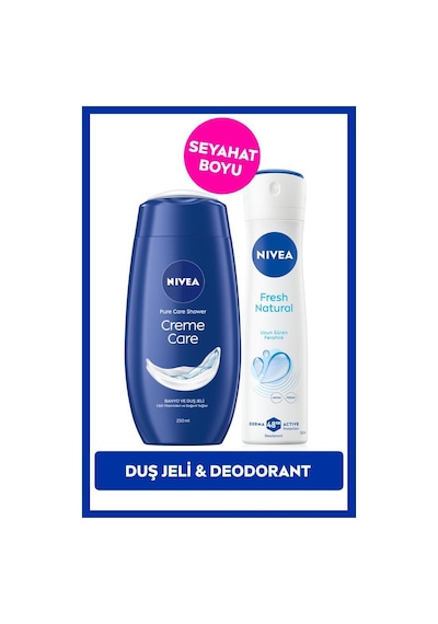Creme Care Nemlendirici Duş Jeli 250ml Ve Kadın Sprey Deodorant Fresh Natural 150ml, 48 Saat Koruma