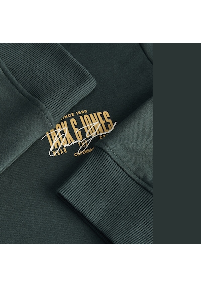 Jack & Jones Erkek Gögüs Baskili Kapüsonlu Sweatshirt - Aero - 12298491 Çok Renkli