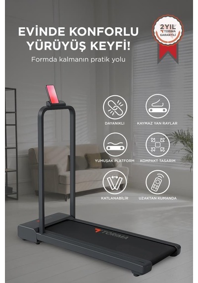 Torima VEP-1002 Ayarlanabilir Bluetoothlu Uzaktan Kumandalı Katlanabilir Yürüme Ve Koşu Bandı