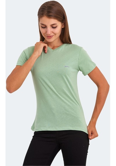 Slazenger KRISTEN I Kadın V Yaka Açık Yeşil Tişört