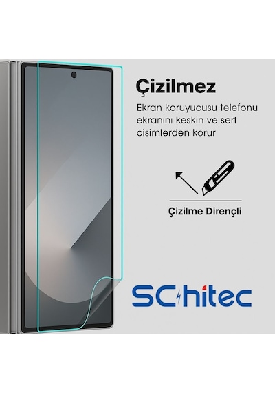 Schitec Tecno Phantom V Fold 2 Darbe Emici Premium Hayalet Ön Ekran Koruyucu Poliüretan Film