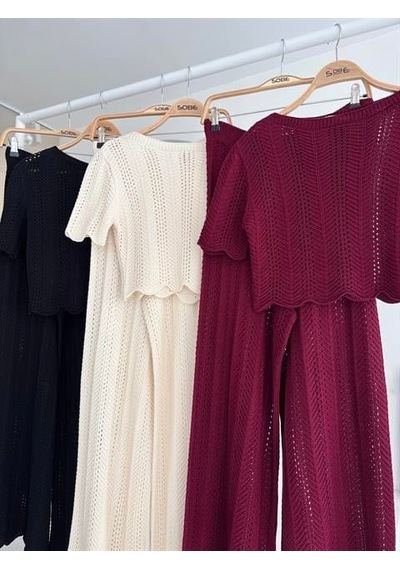 Veraura Lifestyle Triko Bluz Pantolon İkili Takım 10084-025 siyah