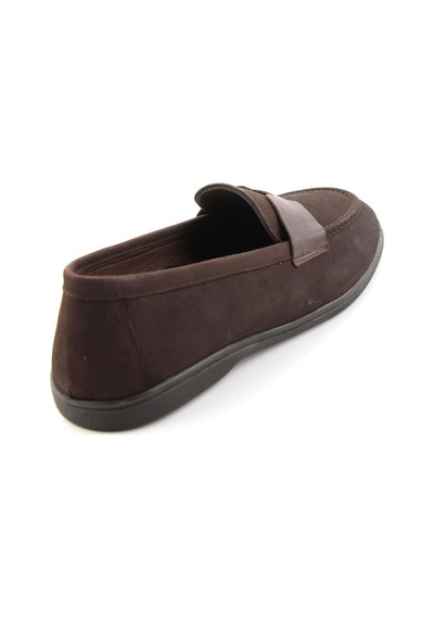 Bambi Kahve Nubuk Hakiki Deri Kadın Loafer Ayakkabı K01821097401