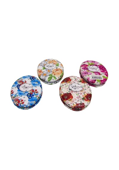 Cep Aynası Oval Tombul Taşlı Flowers