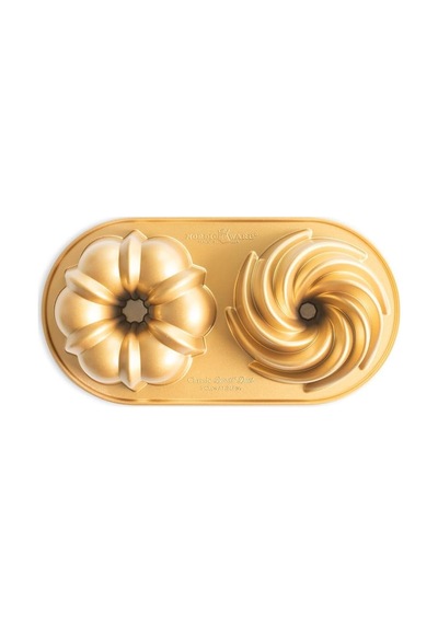 Nordic Ware Klasik Bundt Düet, 5 Bardak, Altın Çok renkli