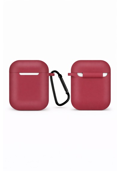 Apple Uyumlu AirPods Kılıf Slim Silikon Kapak Arka Koruma Kabı Koruyucu 1. Ve 2. Nesil Bordo Bordo