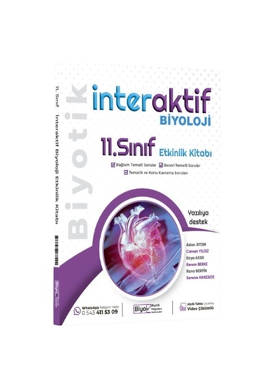 Biyotik Yayınları 11. Sınıf Biyoloji İnteraktif Etkinlik Kitabı