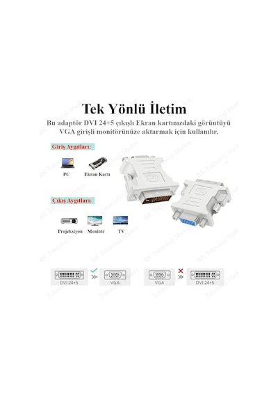 Yüksek Kalite Dvı-I 24+5 Erkek To Vga Dişi Dönüştürücü