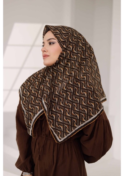 Mimiyum D S Model Soft Eşarp Karamel Kahve Çok Renkli