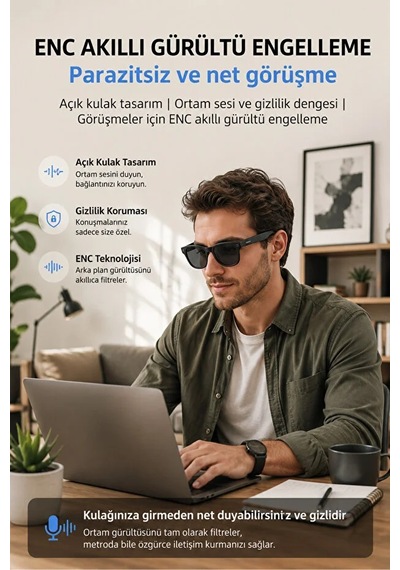Bagajon Ryan Ry-aıg01 Yapay Zeka Destekli Kameralı Akıllı Gözlük 8mp Anlık Çeviri, Fotoğraf Video, Bluetooth, Sesli Asistan-14905