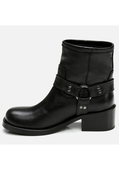 Hotiç Hakiki Deri Siyah Kadın Western Topuklu Bot 01boh297190a100 Siyah-black Siyah