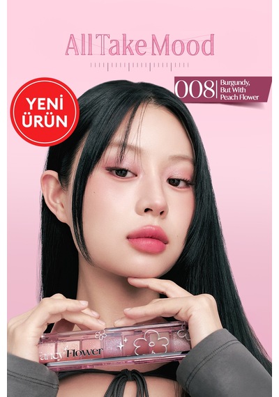 Perıpera All Take Mood Palette 008 Burgundy But With Peach Flower
