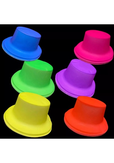Neon Partisi Sarı Renk Plastik Fötr Şapka Yetişkin