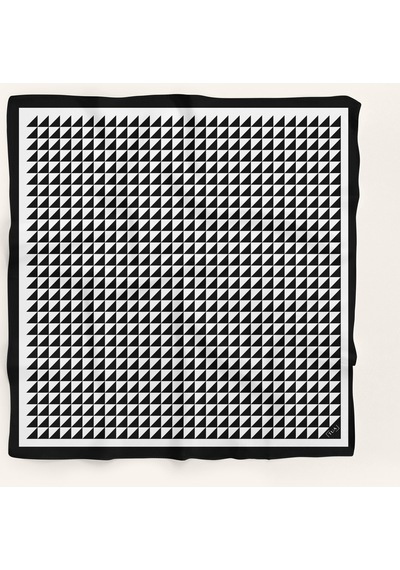 Piramit Doku Desen 90x90cm Eşarp/fular Siyah