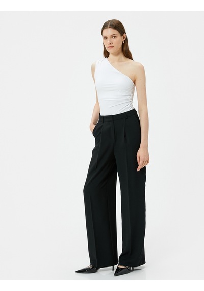 Koton Tek Omuz Üst Drapeli Slim Fit Beyaz 4sak10699ek Beyaz