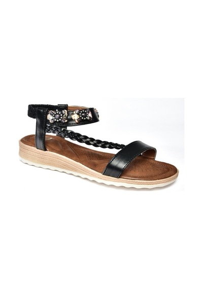 Fox Shoes M258313409 Siyah Kadın Sandalet