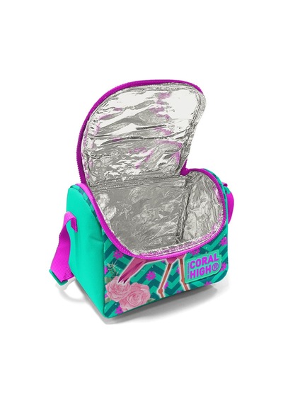 Coral High Kids Su Yeşili Pembe Simli Flamingo Desenli 3 Lü Okul Çanta Seti Set0114382