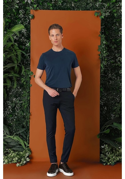 Efor Slim Fit Yan Cep Esnek Pamuk Casual Lacivert Pantolon P 1147 Lacivert