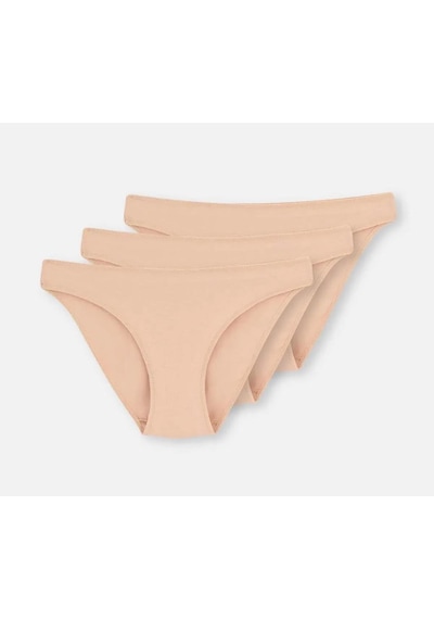 3 Lü Paket Dagi Bayan Düşük Bel İzsiz Slip Külot 5101kc Ten
