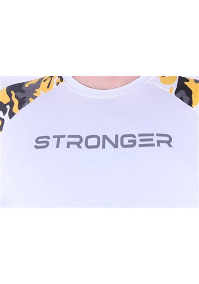 Starbattal Büyük Beden Raglan Sleeve Camouflage Erkek Tişört 23146 Hardal - Unisex Hardal