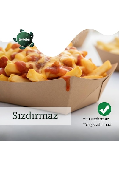 Kağıt Tabak Küçük Boy 50'li Kullan At Gıda Sunum Tepsisi Sızdırmaz Hamburger Patates Sosisli Çerez Piknik Servi Diğer