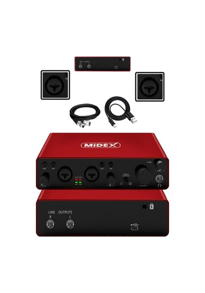 Glx-800rd Üst Segment Usb Stüdyo Ses Kartı 2 Giriş 2 Çıkış 24bit/192khz