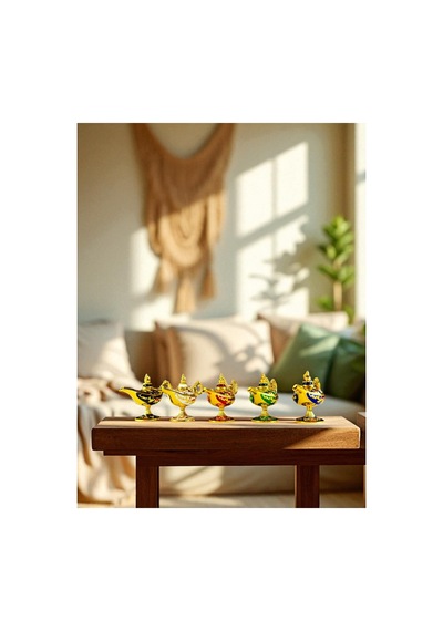 Buhurdanlık Özellikli Parlak Taşlı 10 Lu Aladdin Biblo Seti Renkli 9 6 CM