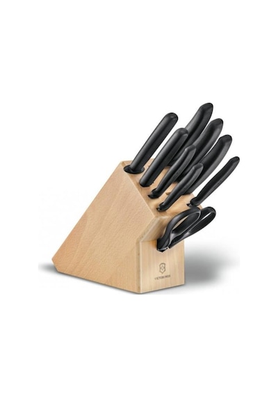 Victorinox Swiss Classic 9 Parça Ahşap Korumalı Blok Bıçak Seti -