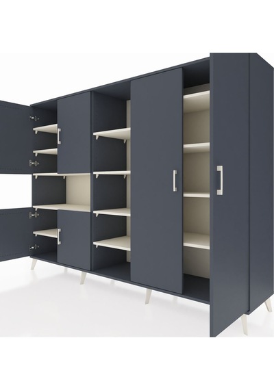 Hyperion Dolap 13 Raflı 6 Kapaklı 220x44x163 Antrasit-antrasit/ay Antrasit-antrasit/aytaşı Hyperion Dolap 13 Raflı 6 Kapaklı 220x44x163 Antrasit-antrasit/ay Antrasit-antrasit/aytaşı