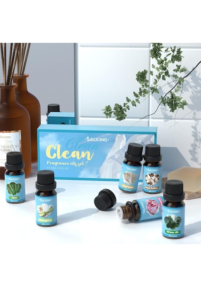 Salking Temiz Uçucu Yağ Seti, 6 X 10 Ml Aroma Terapi Koku Yağı, Doğal Ve Katkısız