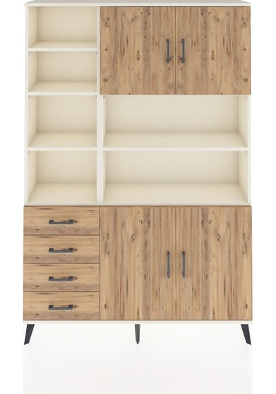 Arges Dolap 9 Raflı 4 Çekmeceli 4 Kapaklı 132x30x195 Aytaşı-ç... Aytaşı