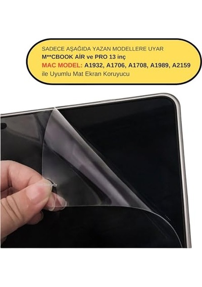 Ekran Air Pro 13 Inç Parlamaz A1708 A1706 A1989 A2159 A1932 İle Uyumlu Şeffaf